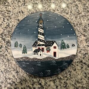 Sakura "Home For The Holidays" Hand Painted Earthenware Trivet Warren Kimble 8"